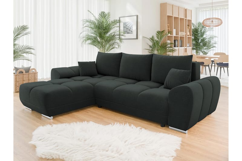 Simerly Sofa med Divan 3-seter - Svart - Møbler - Sofaer - Sofa med sjeselong