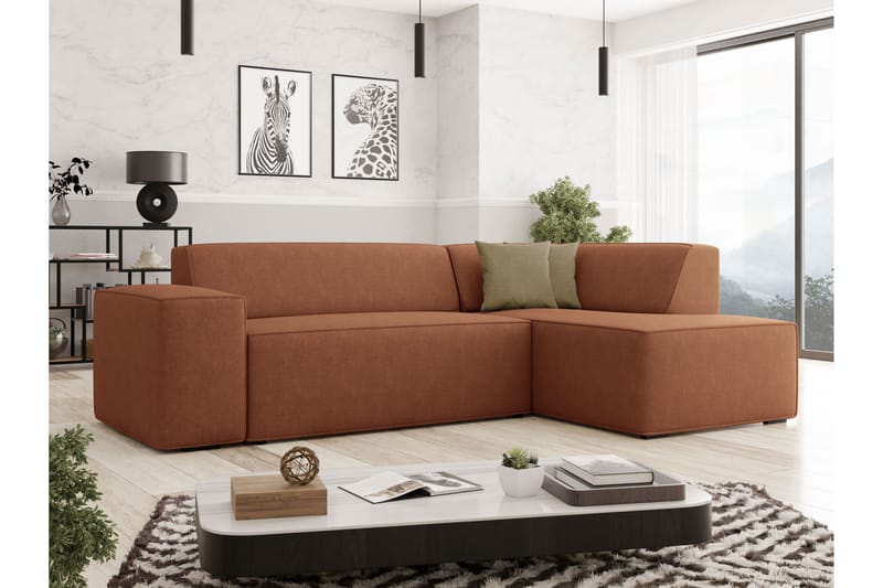 Slucajno Sofa med Sjeselong 3-seter - Oransje/Beige - Møbler - Sofaer - Sofa med sjeselong