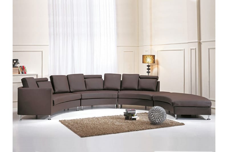 Sovesofa 448 cm - Brun - Møbler - Sofaer - Sofa med sjeselong