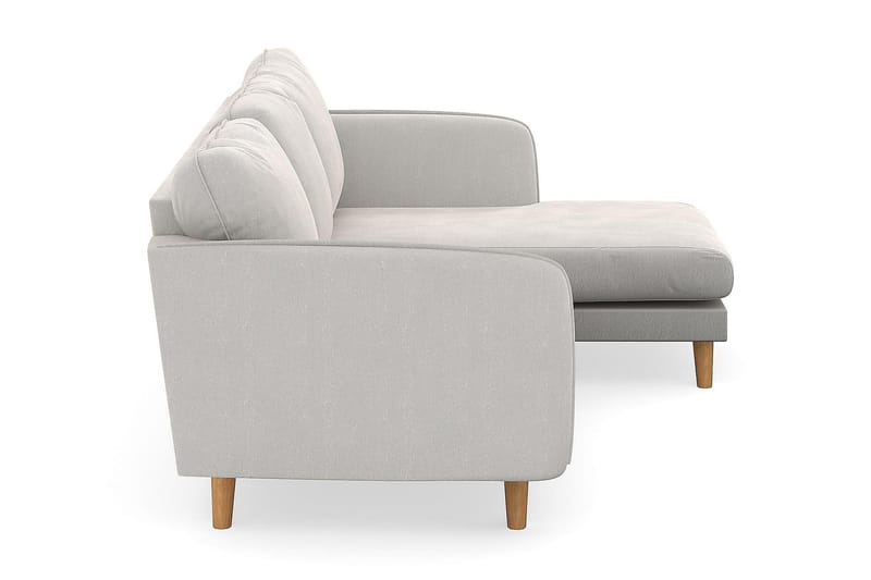 Trend Lyx 3-seter Divansofa Høyre - Hvit Fløyel - Møbler - Sofaer - Sofa med sjeselong