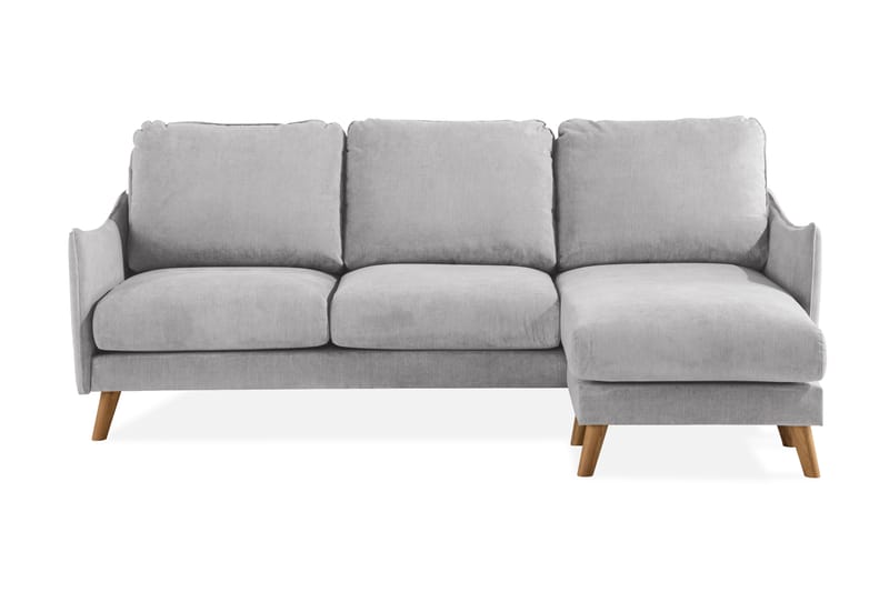 Trend Lyx 3-seter Divansofa Høyre - Lysegrå/Eik - Møbler - Sofaer - Sofa med sjeselong