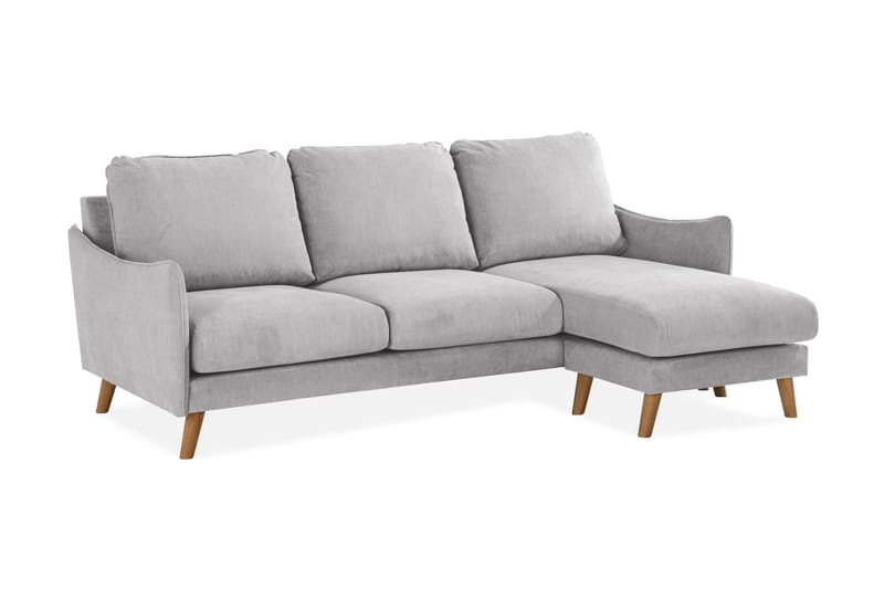 Trend Lyx 3-seter Divansofa Høyre - Lysegrå/Eik - Møbler - Sofaer - Sofa med sjeselong