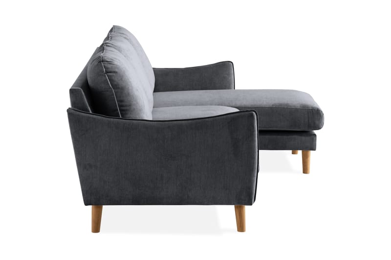 Trend Lyx 3-seter Divansofa Høyre - Mørkegrå/Eik - Møbler - Sofaer - Sofa med sjeselong