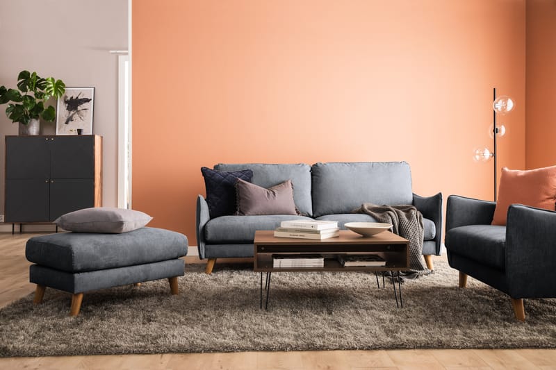 Trend Lyx 3-seter Divansofa Høyre - Mørkegrå/Eik - Møbler - Sofaer - Sofa med sjeselong