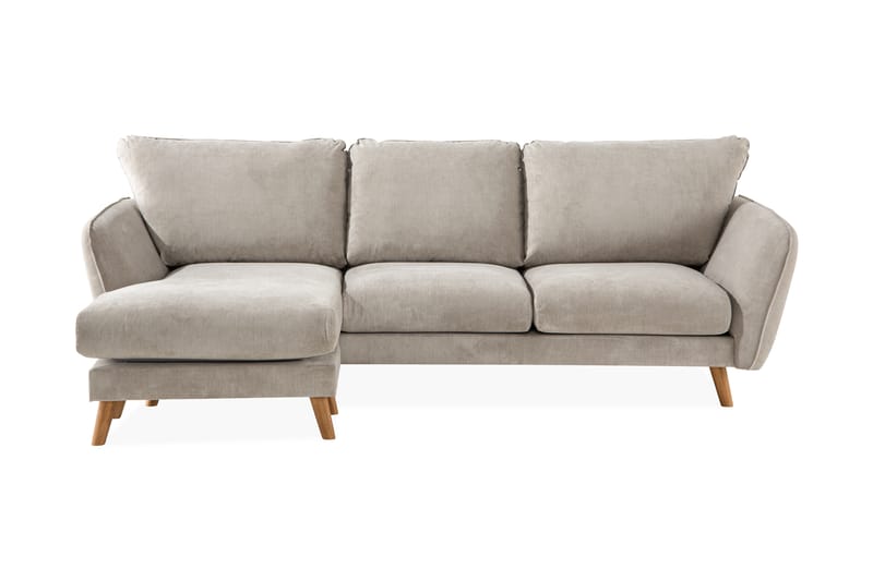 Trend Lyx 3-seter Divansofa Venstre - Beige/Eik - Møbler - Sofaer - Sofa med sjeselong