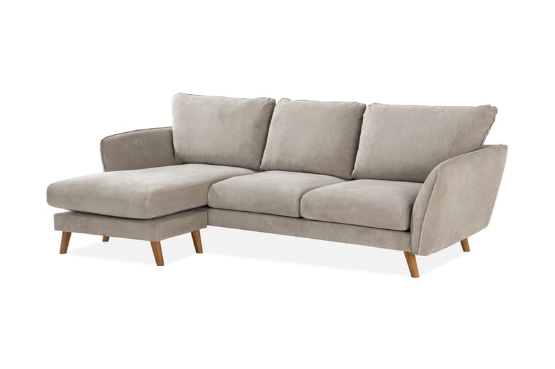 Trend Lyx 3-seter Divansofa Venstre - Beige/Eik - Møbler - Sofaer - Sofa med sjeselong