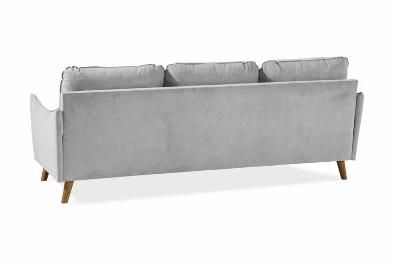 Trend Lyx 3-seter Divansofa Venstre - Lysegrå/Eik - Sofa med sjeselong - 4 seters sofa med divan