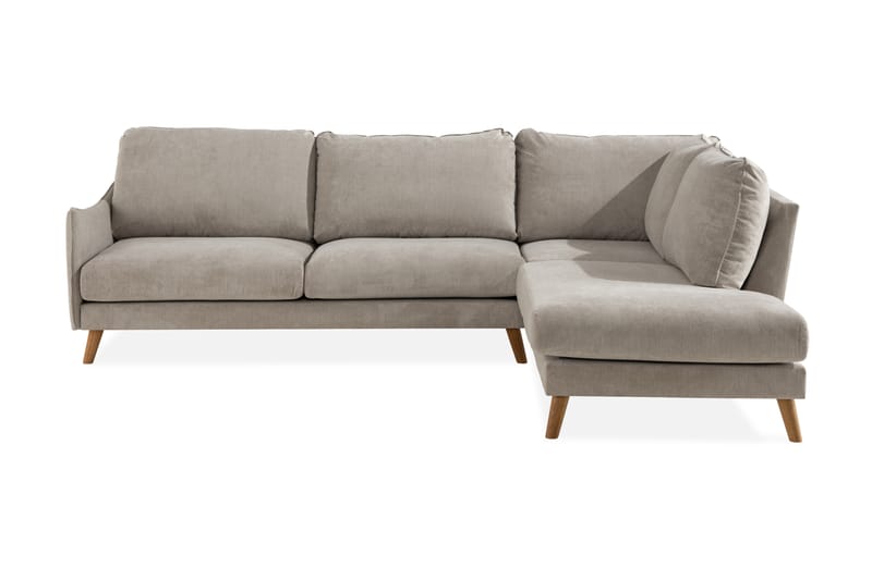 Trend Lyx Sjeselongsofa Høyre - Beige/Eik - Møbler - Sofaer - Sofa med sjeselong