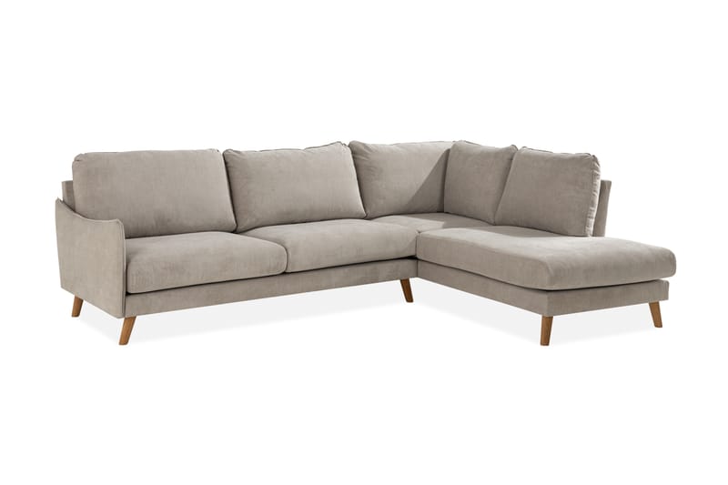 Trend Lyx Sjeselongsofa Høyre - Beige/Eik - Møbler - Sofaer - Sofa med sjeselong