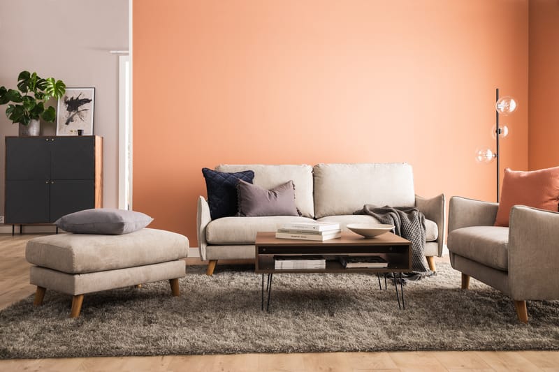 Trend Lyx Sjeselongsofa Høyre - Beige/Eik - Møbler - Sofaer - Sofa med sjeselong