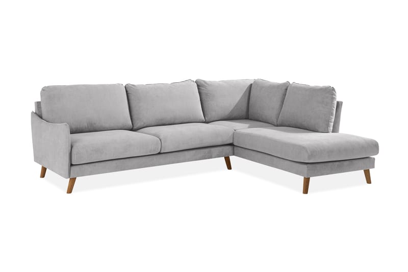 Trend Lyx Sjeselongsofa Høyre - Lysegrå/Eik - Møbler - Sofaer - Sofa med sjeselong