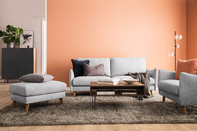 Trend Lyx Sjeselongsofa Høyre - Lysegrå/Eik - Møbler - Sofaer - Sofa med sjeselong