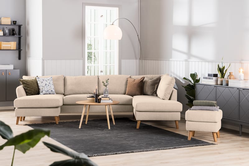 Trend Sofa 3-seters med Sjeselong Høyre 278 cm bred - Beige - Møbler - Sofaer - Sofa med sjeselong