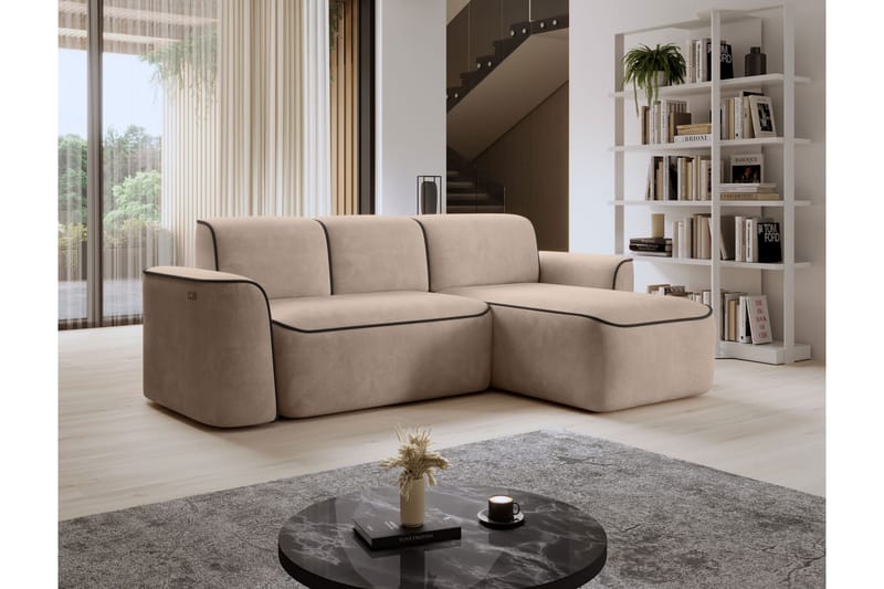 Ume 4-seters Sofa med Divan - Krem - Møbler - Sofaer - Sofa med sjeselong