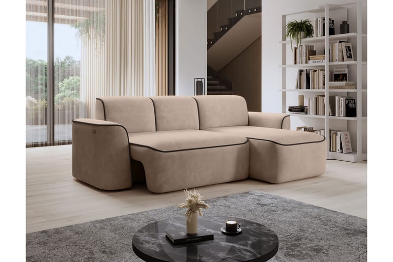 Ume 4-seters Sofa med Divan - Krem - Møbler - Sofaer - Sofa med sjeselong