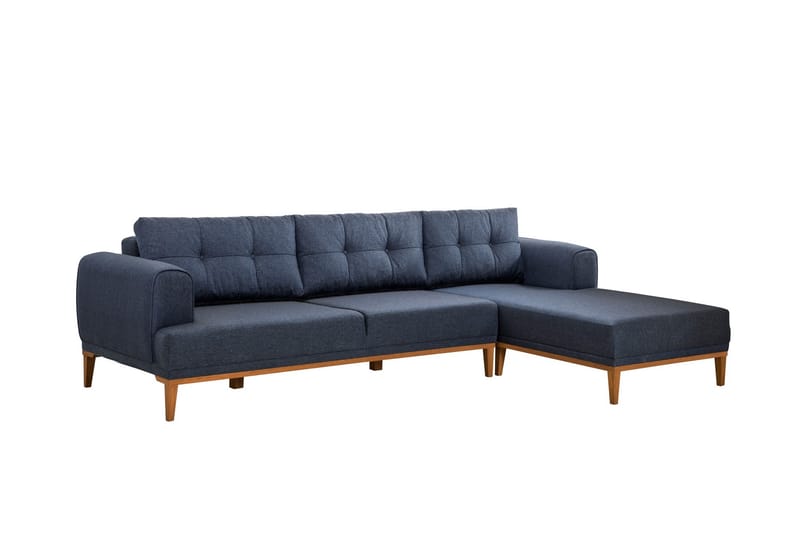 Valsot 4-seters Sofa med Divan - Mørkeblå - Møbler - Sofaer - Sofa med sjeselong