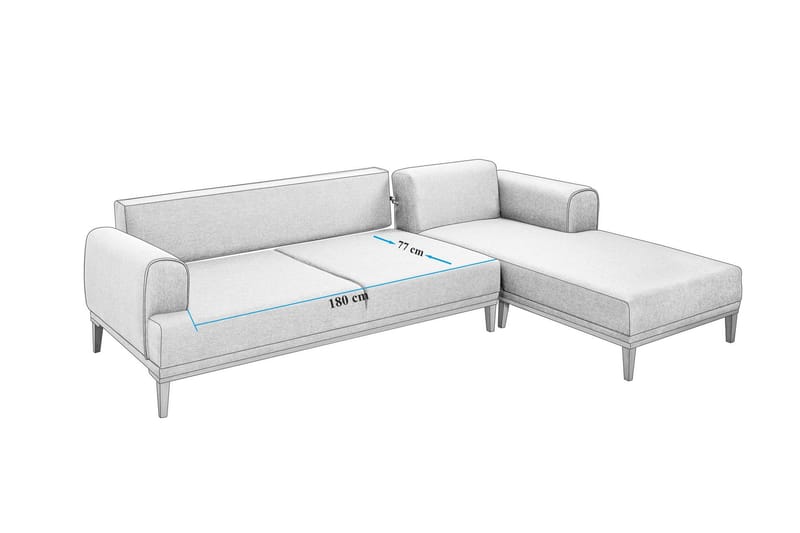 Valsot 4-seters Sofa med Divan - Mørkeblå - Møbler - Sofaer - Sofa med sjeselong