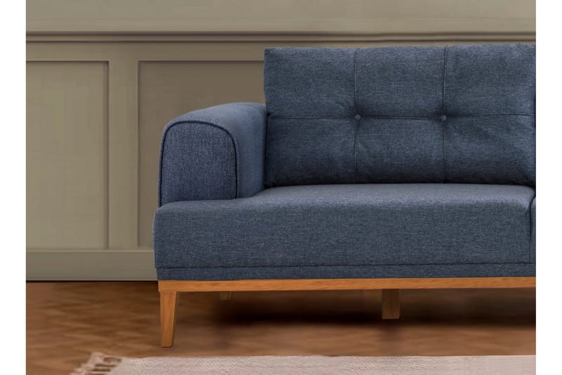 Valsot 4-seters Sofa med Divan - Mørkeblå - Møbler - Sofaer - Sofa med sjeselong