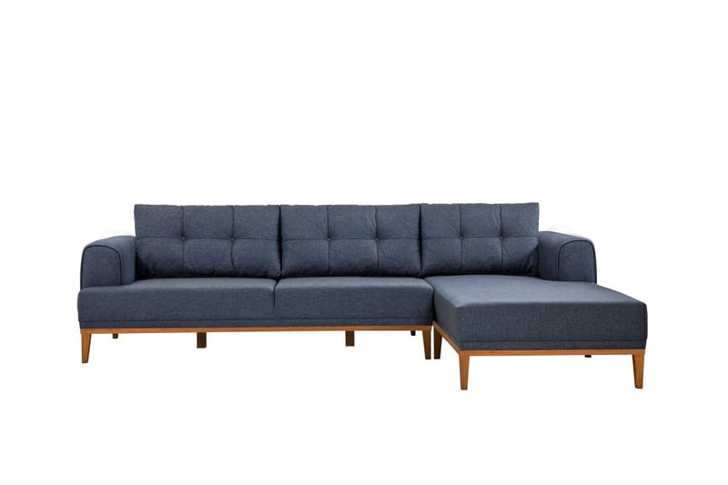 Valsot 4-seters Sofa med Divan - Mørkeblå - Møbler - Sofaer - Sofa med sjeselong