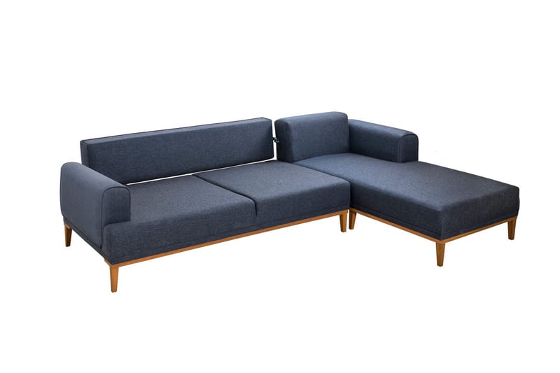 Valsot 4-seters Sofa med Divan - Mørkeblå - Møbler - Sofaer - Sofa med sjeselong