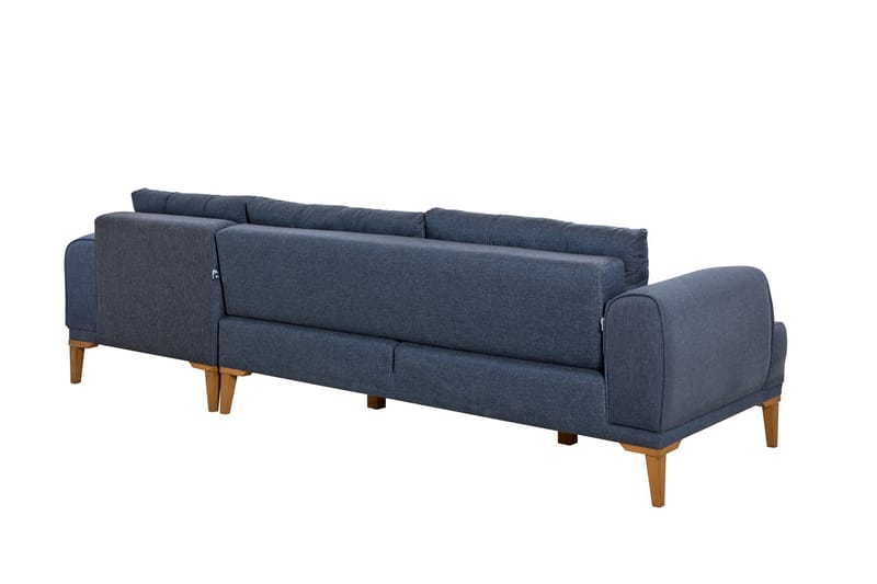 Valsot 4-seters Sofa med Divan - Mørkeblå - Møbler - Sofaer - Sofa med sjeselong