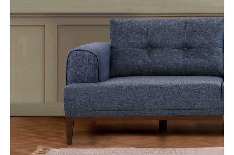 Valsot 4-seters Sofa med Divan - Mørkeblå - Møbler - Sofaer - Sofa med sjeselong