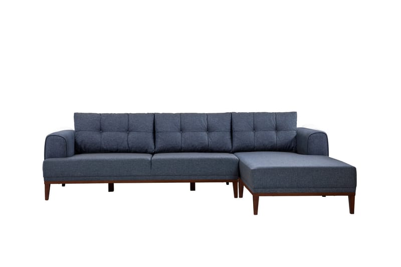 Valsot 4-seters Sofa med Divan - Mørkeblå - Møbler - Sofaer - Sofa med sjeselong