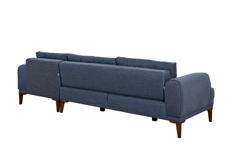 Valsot 4-seters Sofa med Divan - Mørkeblå - Møbler - Sofaer - Sofa med sjeselong