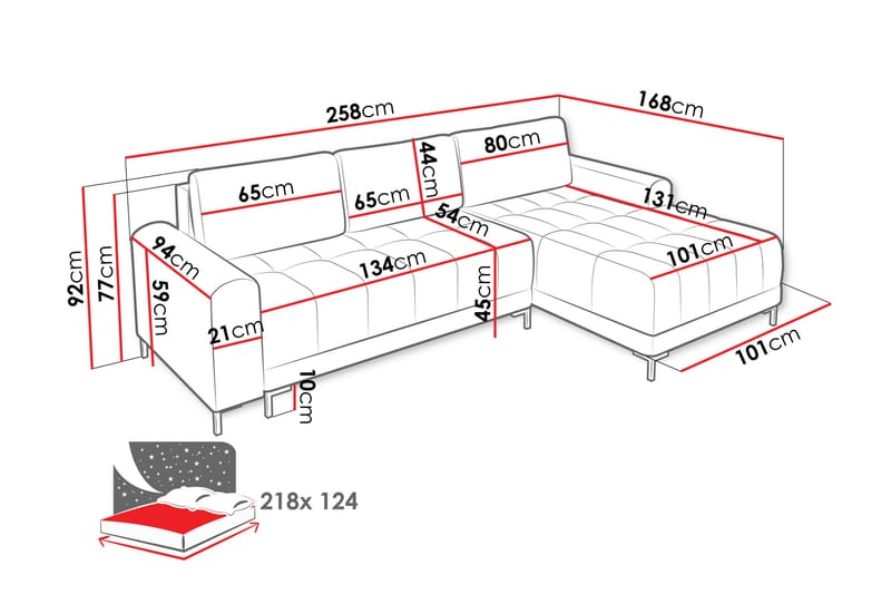 Vilshult Sofa med Divan 3-seter - Lys grå - Møbler - Sofaer - Sofa med sjeselong