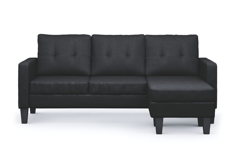 Vislanda 3-seters Sofa med Sjeselong - Svart - Møbler - Sofaer - Sofa med sjeselong