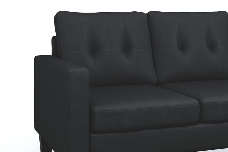 Vislanda 3-seters Sofa med Sjeselong - Svart - Møbler - Sofaer - Sofa med sjeselong