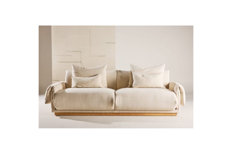 Sofa VIND 3-seters Mollösund 237x95x82 cm Beige - Møbler - Sofaer - Sofa 3 seter