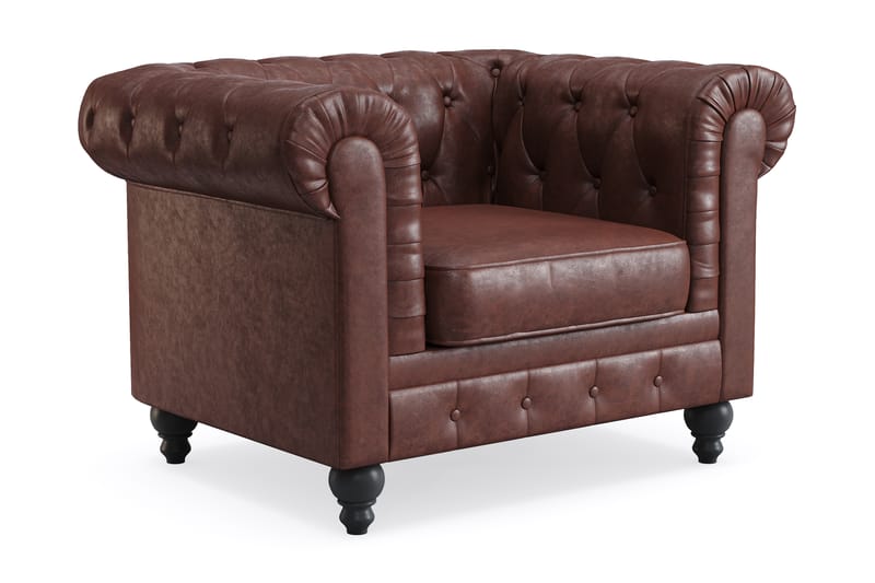 Chesterfield Lyx Sofagruppe 2-seter+Lenestol - Brun - Møbler - Sofaer - Sofagrupper - Chesterfield sofagruppe