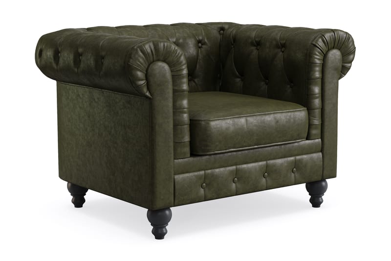 Chesterfield Lyx Sofagruppe 2-seter+Lenestol - Grønn - Møbler - Sofaer - Sofagrupper - Chesterfield sofagruppe