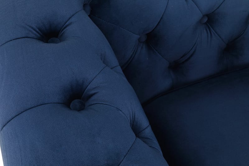 Chesterfield Deluxe Sofagruppe 3-seter+2-seter Fløyel - Petrolblå - Møbler - Sofaer - Sofagrupper - Chesterfield sofagruppe