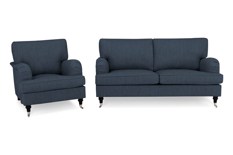 Howard Classic Sofagruppe 3-seter+Lenestol - Mørkeblå - Møbler - Sofaer - Sofagrupper - Chesterfield sofagruppe