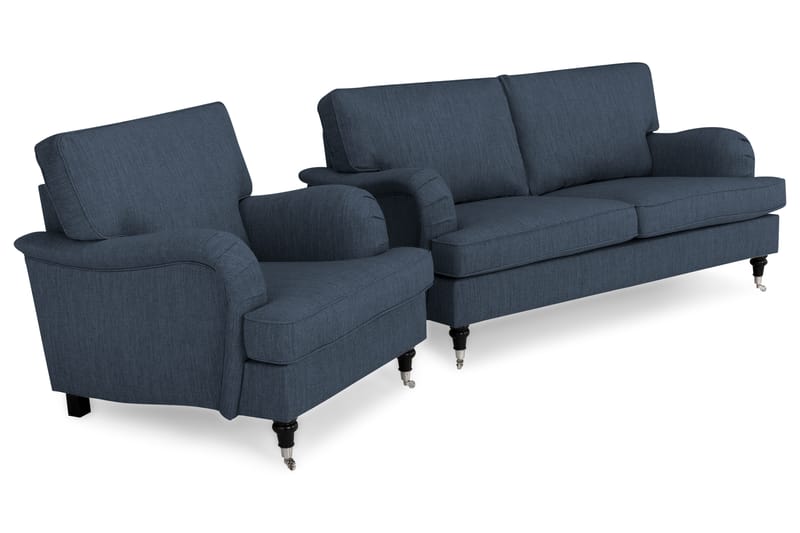 Howard Classic Sofagruppe 3-seter+Lenestol - Mørkeblå - Møbler - Sofaer - Sofagrupper - Chesterfield sofagruppe