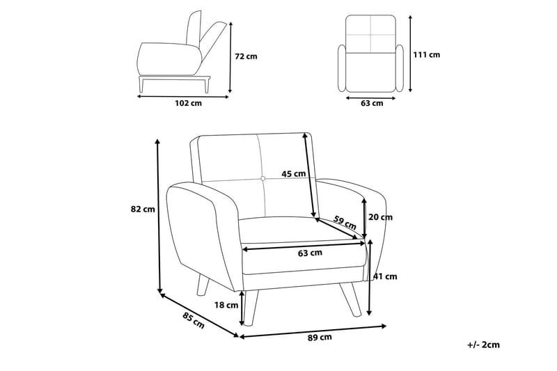 Florli Sofagruppe 2-seter + 3-seter - Svart - Møbler - Sofaer - Sofagrupper