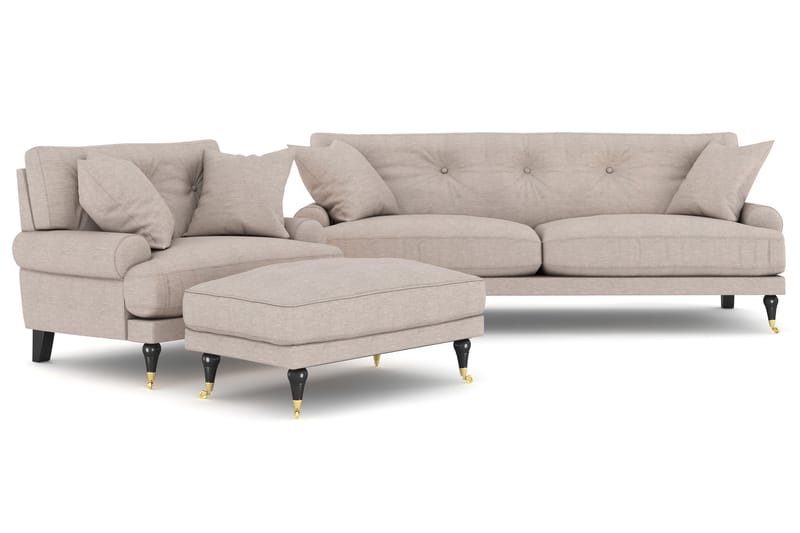 Andrew Sofagruppe 2+1 - Beige/Messing - Møbler - Sofaer - Sofagrupper - Howard sofagruppe