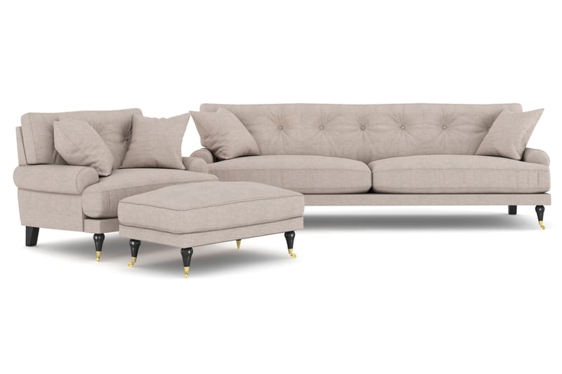 Andrew Sofagruppe 3+1 - Beige/Messing - Møbler - Sofaer - Sofagrupper - Howard sofagruppe