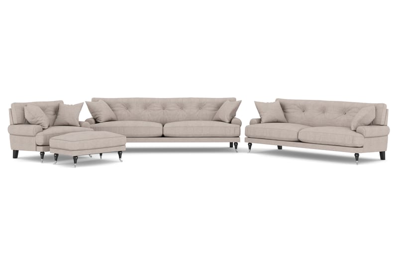 Andrew Sofagruppe 3+2+1 - Beige/Krom - Møbler - Sofaer - Sofagrupper - Howard sofagruppe