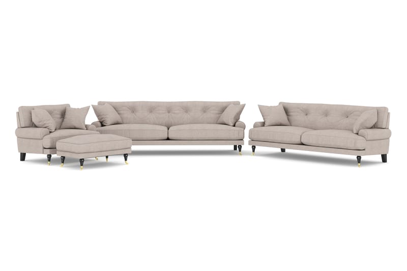 Andrew Sofagruppe 3+2+1 - Beige/Messing - Møbler - Sofaer - Sofagrupper - Howard sofagruppe