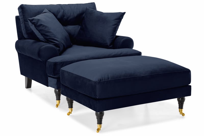 Andrew Sofagruppe sofa 3+2 i Fløyel - Mørkeblå - Møbler - Sofaer - Sofagrupper - Howard sofagruppe