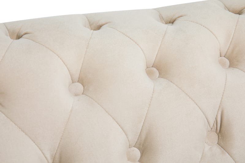 Chesterfield Deluxe Sofagruppe 3+2+1 med Fotskammel Fløyel - Beige - Møbler - Sofaer - Sofagrupper - Howard sofagruppe