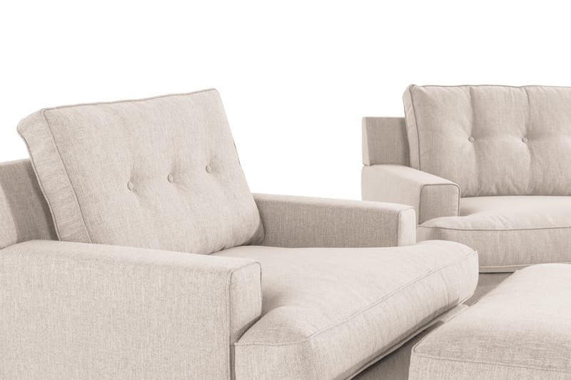 Dalby Sofagruppe 2+3+1 med Fotskammel - Lys Beige - Møbler - Sofaer - Sofagrupper - Howard sofagruppe