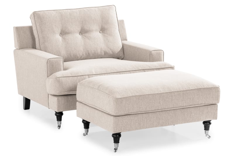 Dalby Sofagruppe 2+3+1 med Fotskammel - Lys Beige - Møbler - Sofaer - Sofagrupper - Howard sofagruppe