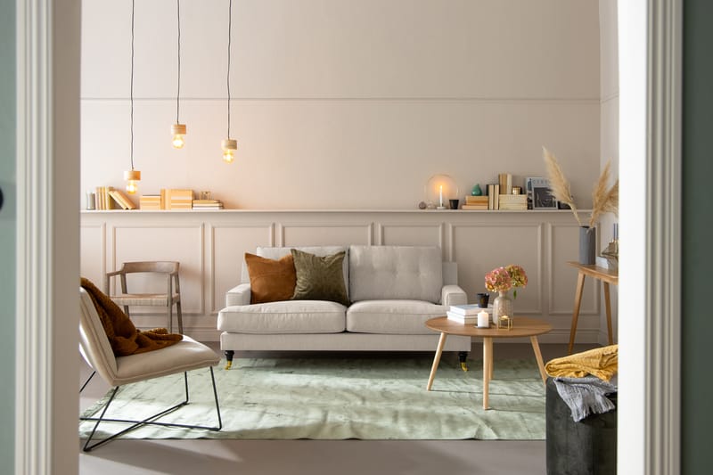 Dalby Sofagruppe 2-seter + 3-seter + Lenestol + Fotskammel - Beige - Møbler - Sofaer - Sofagrupper - Howard sofagruppe