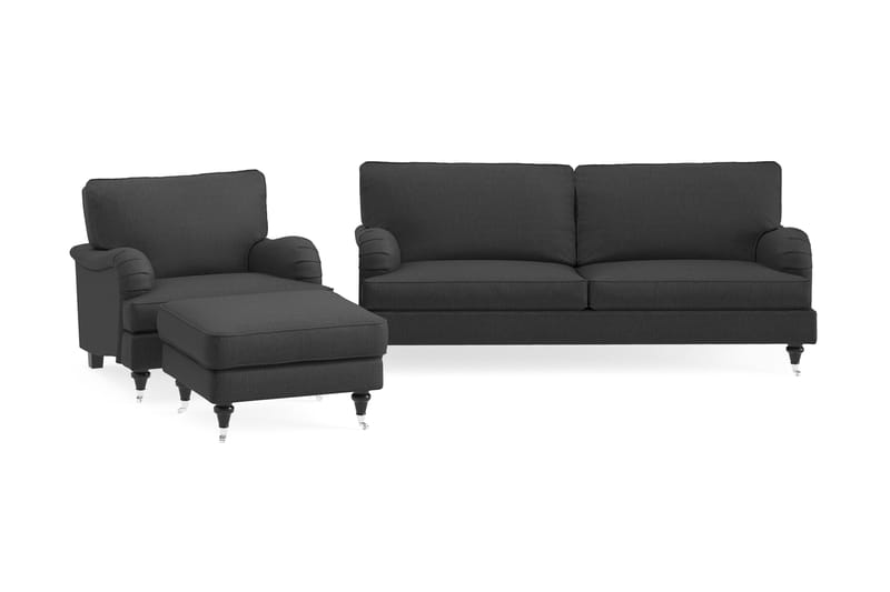 Howard Classic Sofagruppe 3,5-seter+Lenestol+Fotskammel - Mørk grå - Møbler - Sofaer - Sofagrupper - Howard sofagruppe