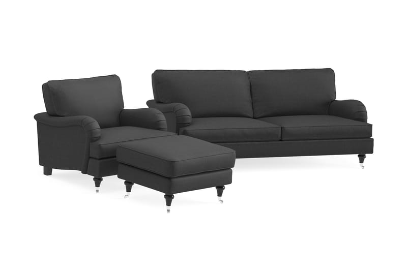 Howard Classic Sofagruppe 3,5-seter+Lenestol+Fotskammel - Mørk grå - Møbler - Sofaer - Sofagrupper - Howard sofagruppe