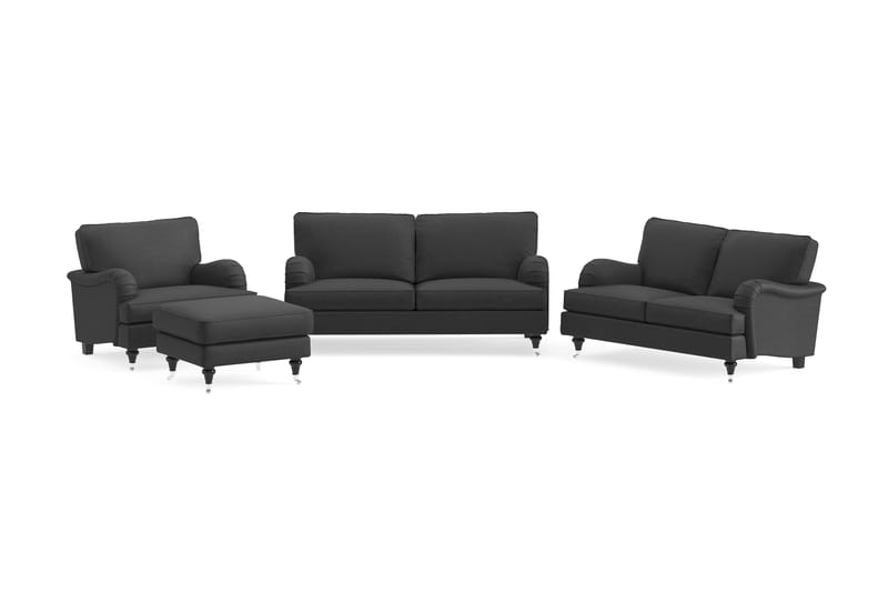 Howard Classic Sofagruppe 3+2-seter+Lenestol+Fotskammel - Mørk grå - Møbler - Sofaer - Sofagrupper - Howard sofagruppe